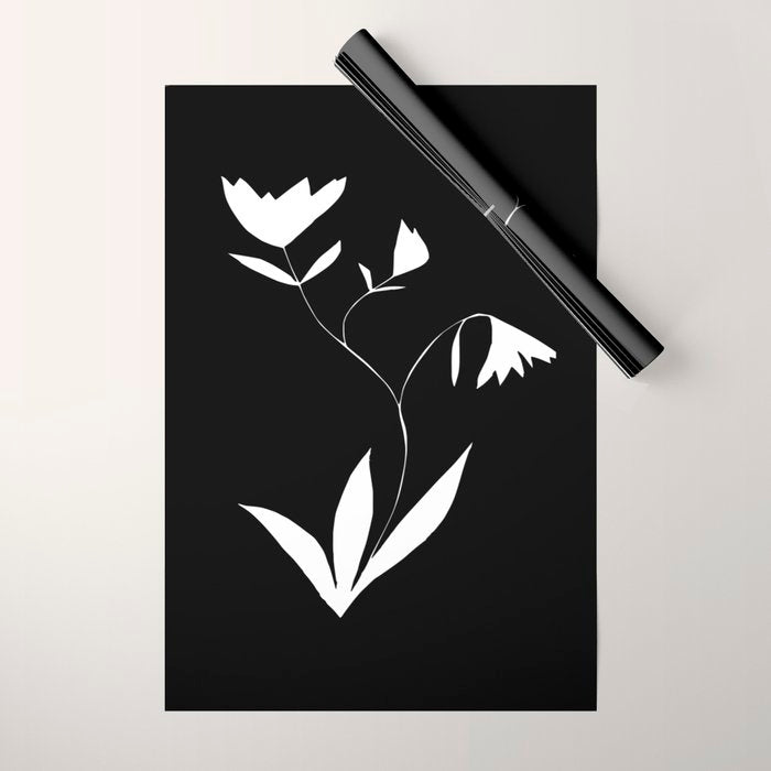 Fading Spring In Black  Wrapping Paper Gallery Image 1