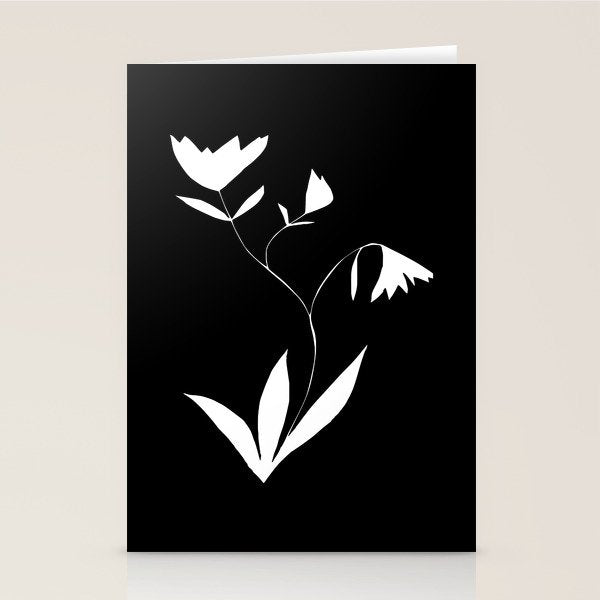 Fading Spring In Black  Stationery Card Gallery Image 1