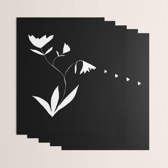 Fading Spring In Black  Wrapping Paper Gallery Image 3