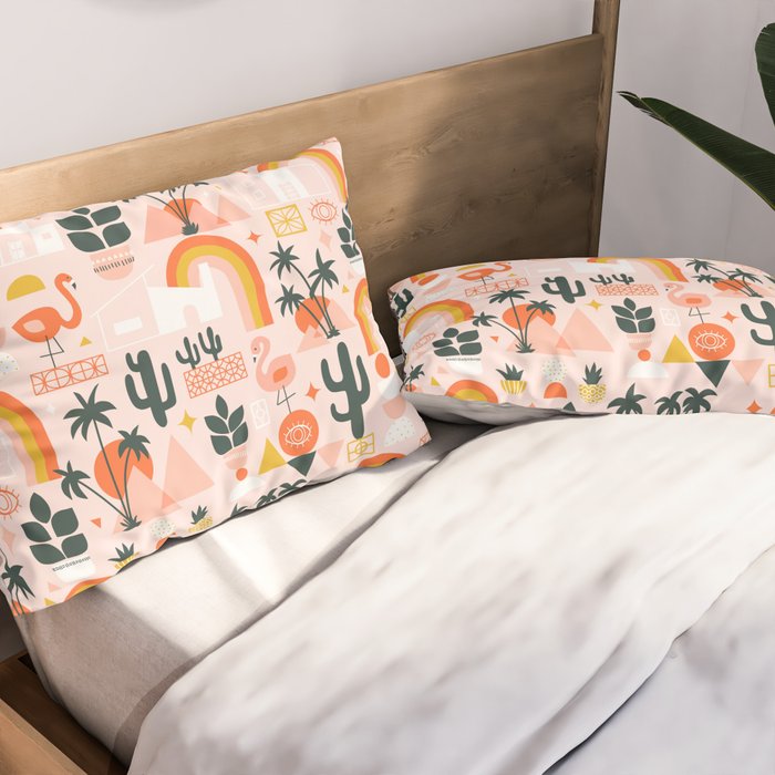 Palm Springs Art Deco Pattern Pillow Sham Gallery Image 2
