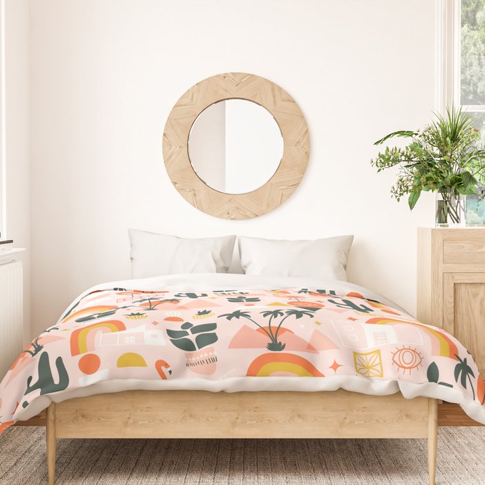 Palm Springs Art Deco Pattern Duvet Cover Gallery Image 3