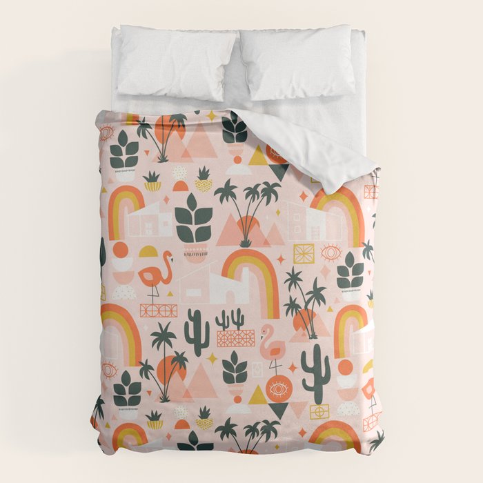 Palm Springs Art Deco Pattern Duvet Cover Gallery Image 6