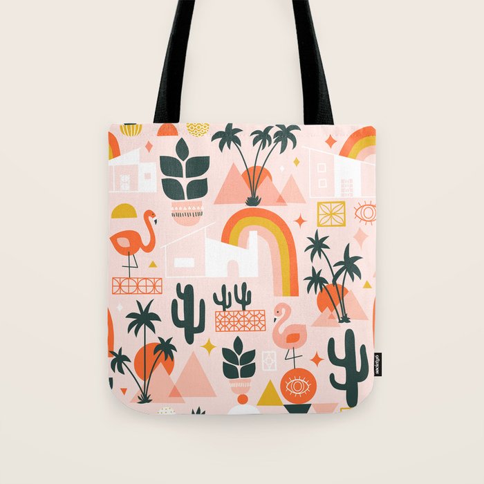 Palm Springs Art Deco Pattern Tote Bag Gallery Image 1