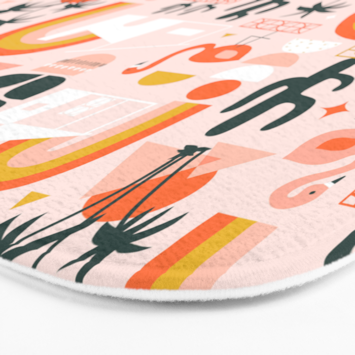 Palm Springs Art Deco Pattern Bath Mat Gallery Image 3
