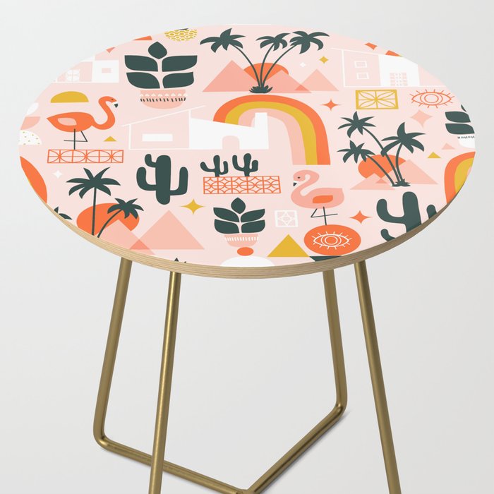 Palm Springs Art Deco Pattern Side Table Gallery Image 2