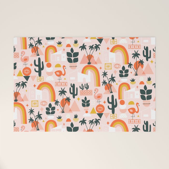Palm Springs Art Deco Pattern Welcome Mat Gallery Image 1