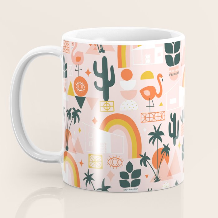 Palm Springs Art Deco Pattern Coffee Mug Gallery Image 3