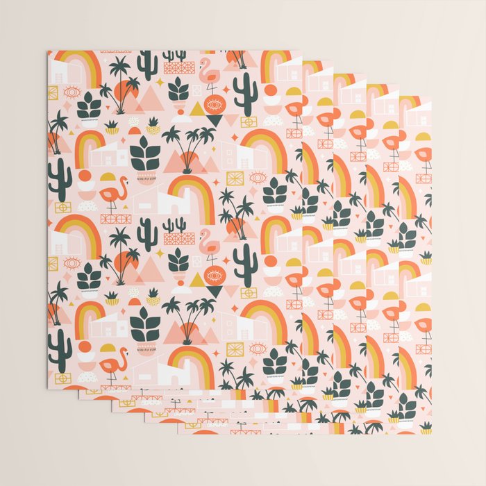 Palm Springs Art Deco Pattern Wrapping Paper Gallery Image 3