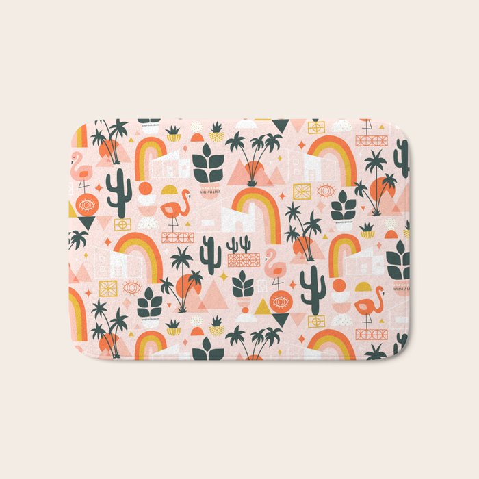 Palm Springs Art Deco Pattern Bath Mat Gallery Image 1