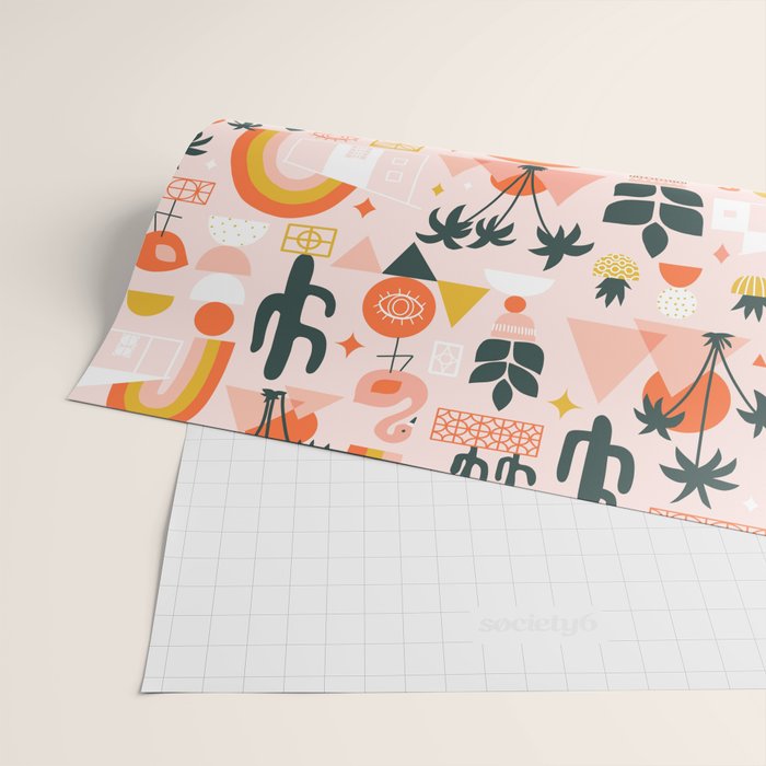 Palm Springs Art Deco Pattern Wrapping Paper Gallery Image 2