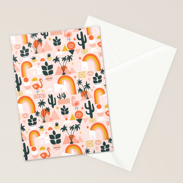 Palm Springs Art Deco Pattern Stationery Card Gallery Image 2