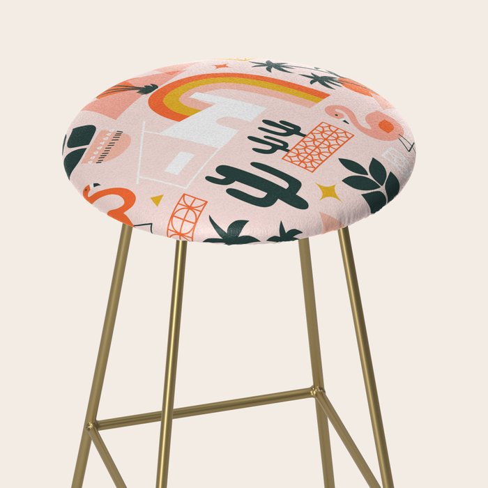 Palm Springs Art Deco Pattern Stool Gallery Image 2