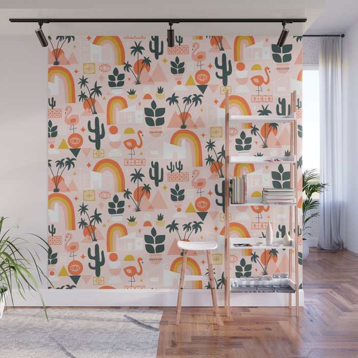 Palm Springs Art Deco Pattern Wall Mural Gallery Image 1