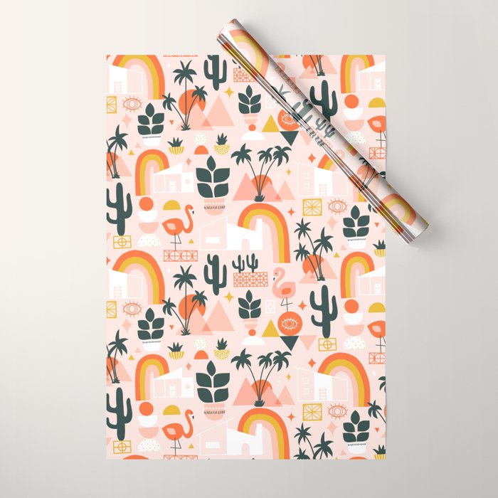 Palm Springs Art Deco Pattern Wrapping Paper Gallery Image 1