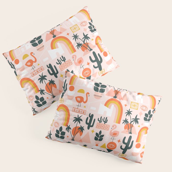 Palm Springs Art Deco Pattern Pillow Sham Gallery Image 1