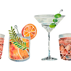 Classic Cocktails  â 1960s Watercolor Lineup Coffee Mug Gallery Image 2