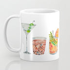 Classic Cocktails  â 1960s Watercolor Lineup Coffee Mug Gallery Image 3