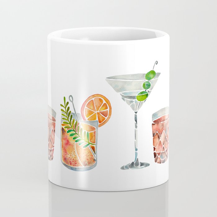 Classic Cocktails  â 1960s Watercolor Lineup Coffee Mug Gallery Image 4