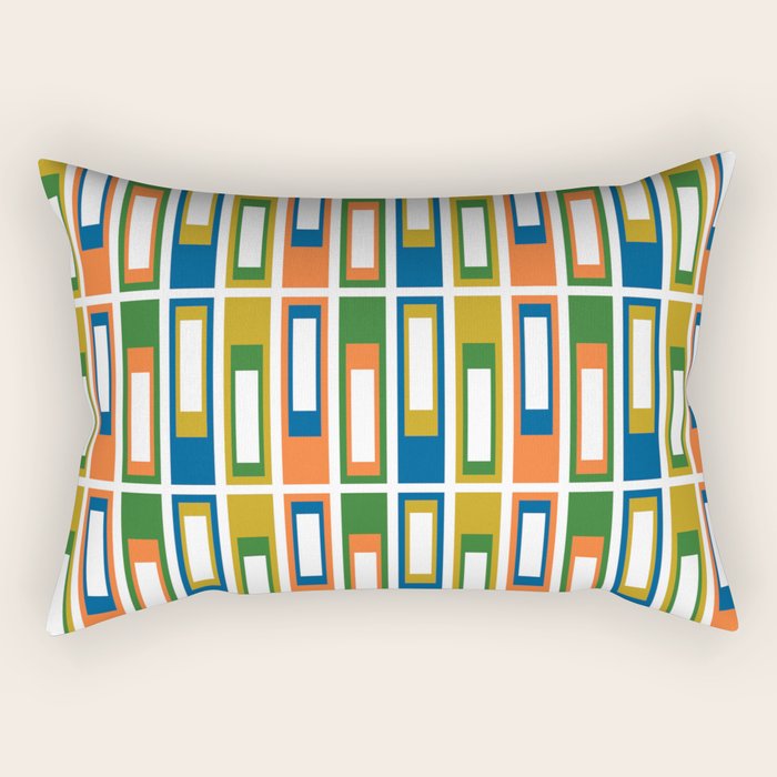 Mid Century Modern Geometric Abstract Lexington Ave Pattern Rectangular Pillow Gallery Image 1