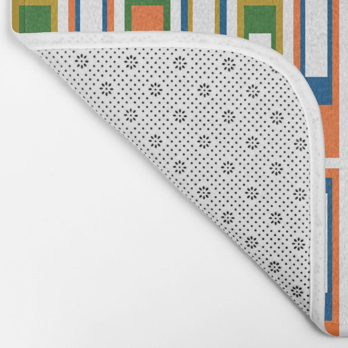 Mid Century Modern Geometric Abstract Lexington Ave Pattern Bath Mat Gallery Image 2