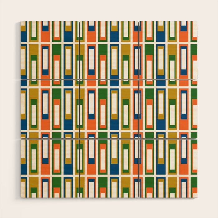 Mid Century Modern Geometric Abstract Lexington Ave Pattern Wood Wall Art Gallery Image 1
