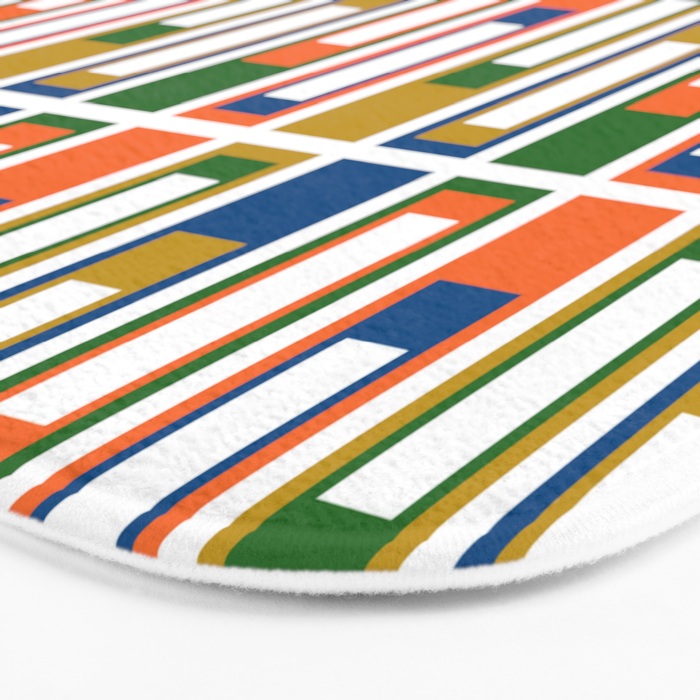 Mid Century Modern Geometric Abstract Lexington Ave Pattern Bath Mat Gallery Image 3