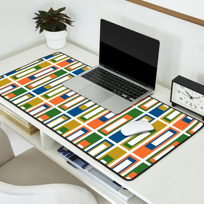 Mid Century Modern Geometric Abstract Lexington Ave Pattern Desk Mat Gallery Image 2