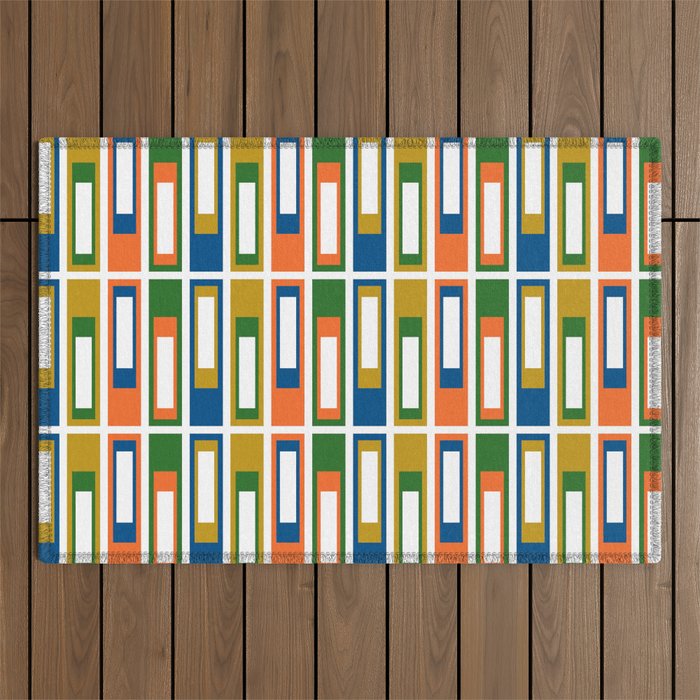 Mid Century Modern Geometric Abstract Lexington Ave Pattern Outdoor Rug Gallery Image 1