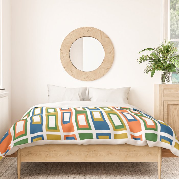 Mid Century Modern Geometric Abstract Lexington Ave Pattern Duvet Cover Gallery Image 3