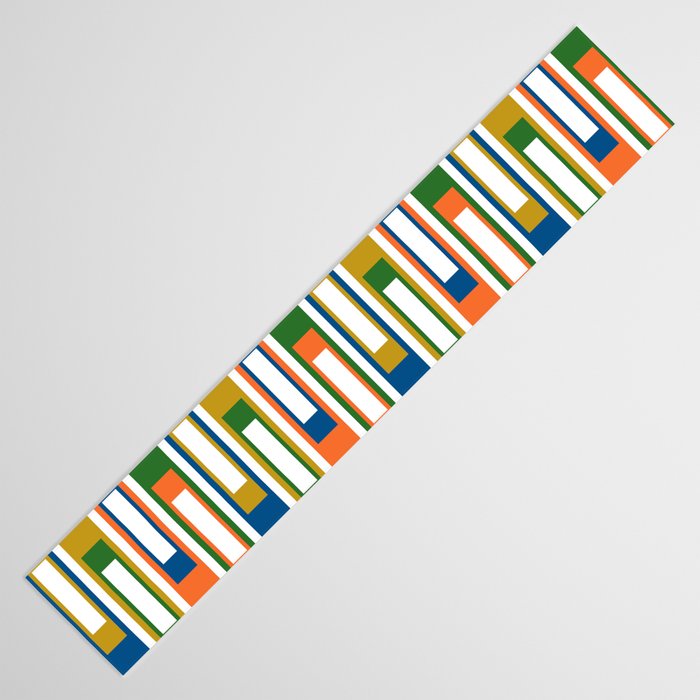 Mid Century Modern Geometric Abstract Lexington Ave Pattern Table Runner Gallery Image 3