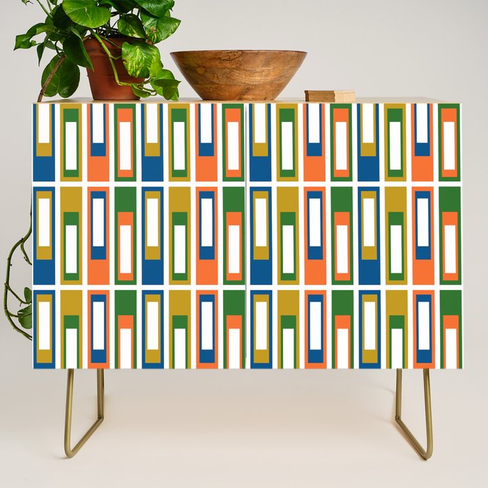 Mid Century Modern Geometric Abstract Lexington Ave Pattern Credenza Gallery Image 1