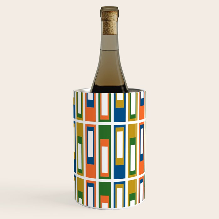 Mid Century Modern Geometric Abstract Lexington Ave Pattern Wine Chiller Gallery Image 3