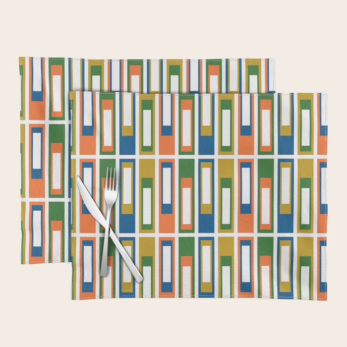 Mid Century Modern Geometric Abstract Lexington Ave Pattern Placemat Gallery Image 1