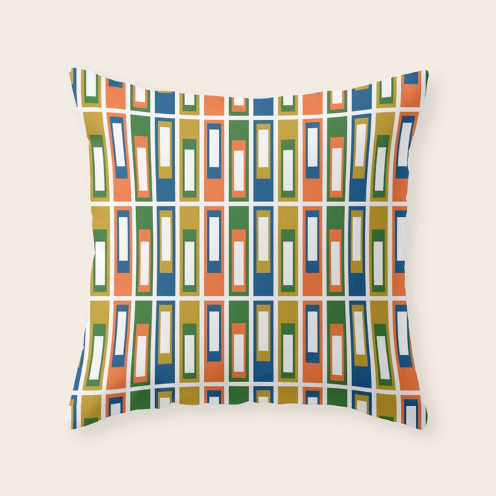 Mid Century Modern Geometric Abstract Lexington Ave Pattern Throw Pillow Gallery Image 1