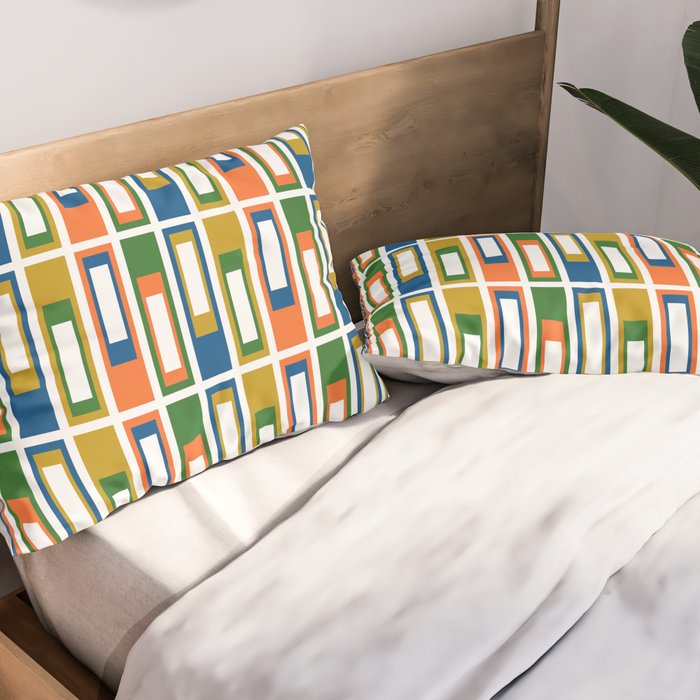 Mid Century Modern Geometric Abstract Lexington Ave Pattern Pillow Sham Gallery Image 2