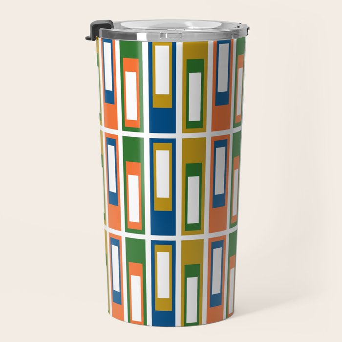Mid Century Modern Geometric Abstract Lexington Ave Pattern Travel Mug Gallery Image 3