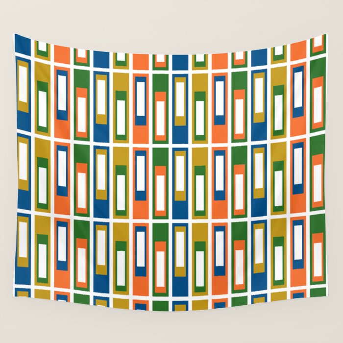 Mid Century Modern Geometric Abstract Lexington Ave Pattern Wall Tapestry Gallery Image 4