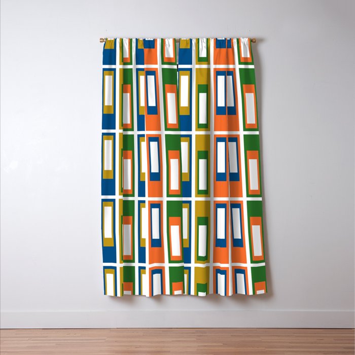 Mid Century Modern Geometric Abstract Lexington Ave Pattern Window Curtain Gallery Image 3
