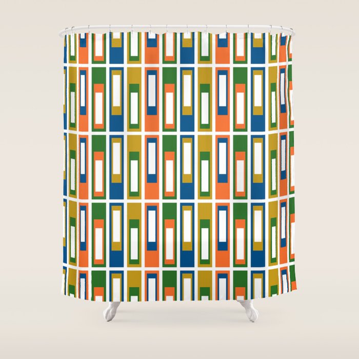 Mid Century Modern Geometric Abstract Lexington Ave Pattern Shower Curtain Gallery Image 1