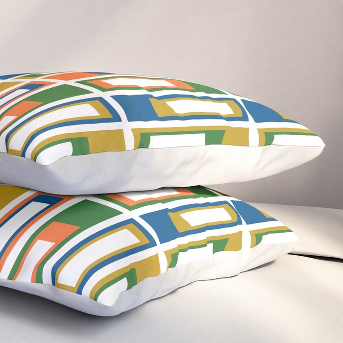 Mid Century Modern Geometric Abstract Lexington Ave Pattern Pillow Sham Gallery Image 3
