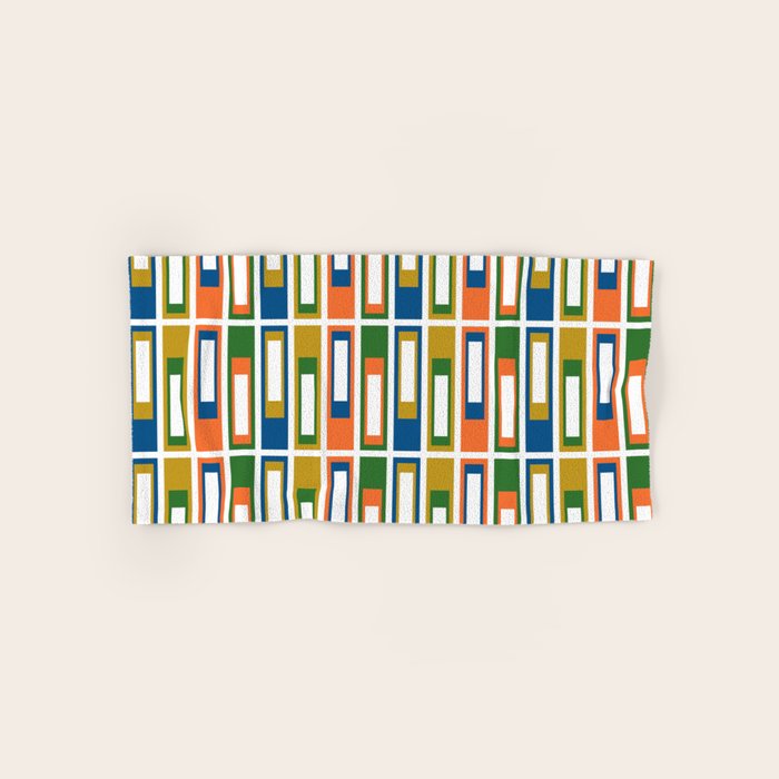 Mid Century Modern Geometric Abstract Lexington Ave Pattern Bath Towel Gallery Image 1