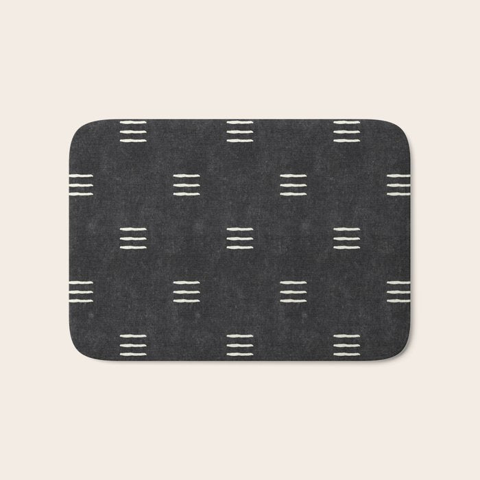 triple dash - onyx Bath Mat Gallery Image 1