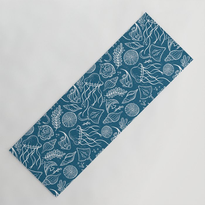 Sea Life - Marine Blue Yoga Mat Gallery Image 1