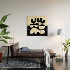 Mid Century Modern Organic Abstraction 235 Black and Ivory White Wood Wall Art Gallery Image 2