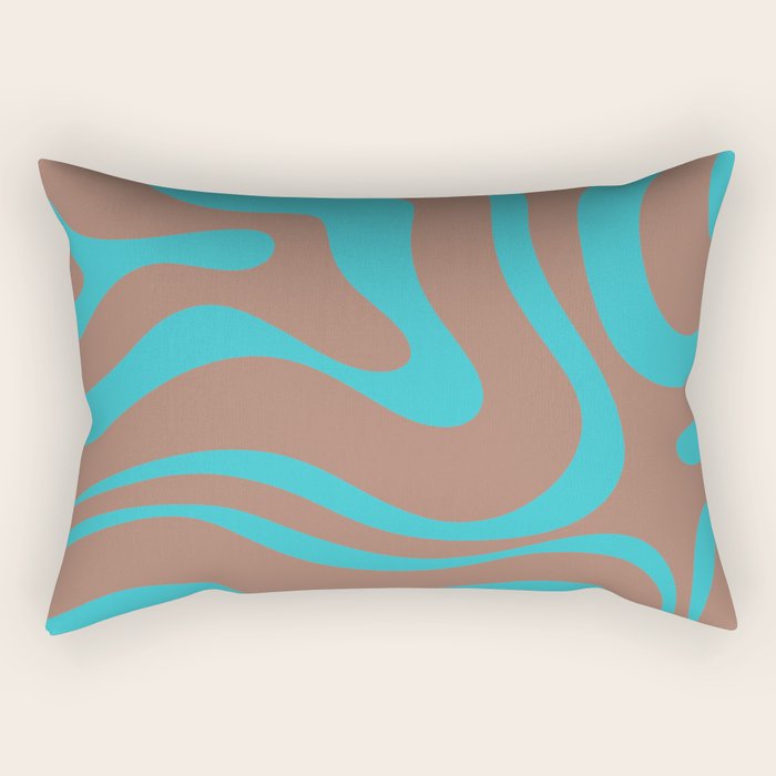 Modern Retro Liquid Swirl Vivid Abstract Inspired by PANTONE 17 1230 Color of the Year Mocha Mousse Rectangular Pillow Gallery Image 2