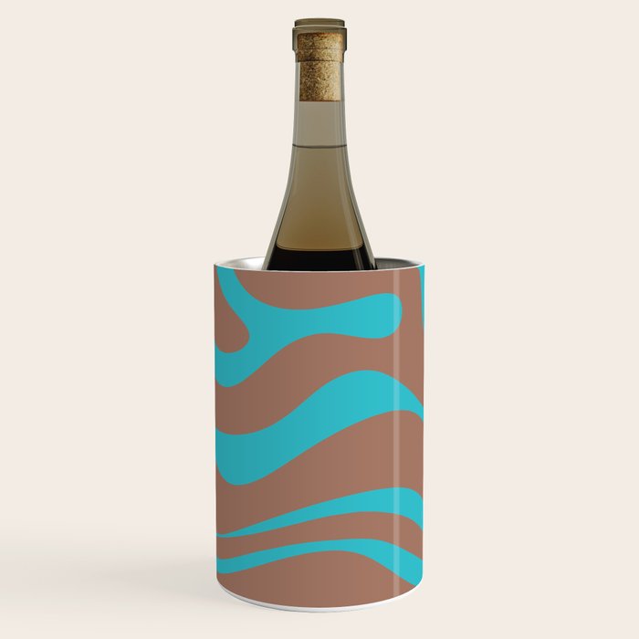 Modern Retro Liquid Swirl Vivid Abstract Inspired by PANTONE 17 1230 Color of the Year Mocha Mousse Wine Chiller Gallery Image 2