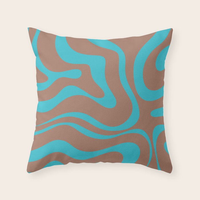 Modern Retro Liquid Swirl Vivid Abstract Inspired by PANTONE 17 1230 Color of the Year Mocha Mousse Throw Pillow Gallery Image 6