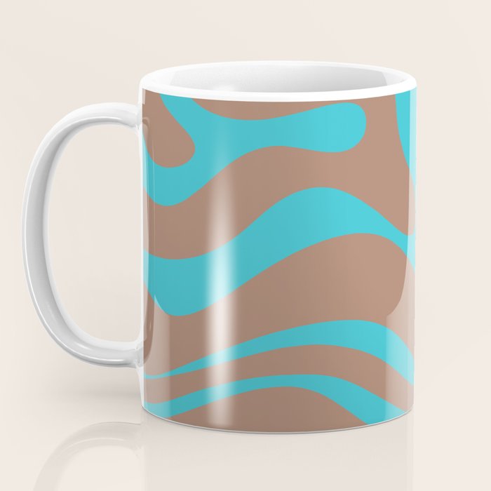 Modern Retro Liquid Swirl Vivid Abstract Inspired by PANTONE 17 1230 Color of the Year Mocha Mousse Coffee Mug Gallery Image 3