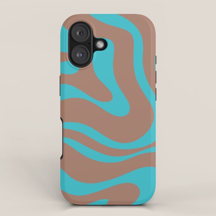Modern Retro Liquid Swirl Vivid Abstract Inspired by PANTONE 17 1230 Color of the Year Mocha Mousse iPhone Case Gallery Image 1