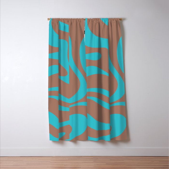 Modern Retro Liquid Swirl Vivid Abstract Inspired by PANTONE 17 1230 Color of the Year Mocha Mousse Window Curtain Gallery Image 3